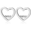 S'Agapõ Sagapo Orecchini Cuore Con Scritta Love In Acciaio Sagapò SPE22 S'agapo