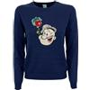 IL THE DELLE 5 maglia donna girocollo blu con applicazioni perle LISA POPEYE