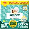 Pampers Baby Dry XL, Taglia 6 (15-30 kg), 111 Pannolini Bambino | Formato Scorta, Barriere Anti-Fuoriuscite, Più Asciutto Fino a 12h, Linguette Rinforzate e Avvolgenti, 500 Punti Omaggio