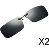2X Clip Polarizzata Unisex Sugli Occhiali Da Sole Rettangolari Da Guida UV400