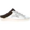 ISHIKAWA OKINAWA scarpe donna Sneaker sabot 2150 pelle bianco glitter eco-pelliccia