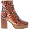 L'ARIANNA scarpe donna Stivaletto pelle stampa rettile marrone zip Platform