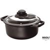 Risoli Casseruola Alluminio antiaderente (20cm) con coperchio INDUCTION Nero