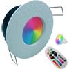 Faretto Led da incasso per bagno box doccia lampada RGBW 5W GU10 cromoterapia