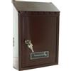 UTILIA CASSETTA POSTALE MARRONE DA ESTERNO CON TETTUCCIO CM 21X6,2X30H POSTA LETTERE
