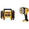 DEWALT DCC018N-XJ Gonfiatore Aria XR 18V, 18 V, Multicolore (Nero/Giallo), 33 x 14 x 26 cm & Torcia LED XR 18V, ricaricabile
