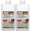 HG Detergente per Piastrelle a Effetto Brillante, Adatto a Pavimenti Piastrellati e in Pietra Naturale, Rimuove lo Sporco e Sgrassa Piastrelle e Fughe, 1 litro (Confezione da 2)