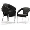 Bolero cg223 vimini sedia Bistro avvolgente, Nero (Confezione da 4)