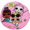 CARTOONS Cuscino decorativo in peluche cameretta giochi bambina LOL SURPRISE rotondo rosa