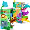 Akokie Tummy Time Neonato Giochi Neonato 0-3 Mesi, 2 Libro Sensoriale Neonati Animale Dinosauri Bambini Giochi Montessori 6 Mesi con Suoni Regalo Battesimo Bimbo Giochi Passeggino Giochi Neonato 3-6-9 Mesi