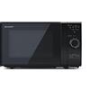 SHARP YC-GG02EB - Forno a microonde con grill, 700 W, 20 l, 3 livelli di potenza, funzione scongelamento, facile da pulire, colore: Nero