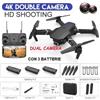 Delfino Battista E88 PRO DRONE PIEGHEVOLE 2 VIDEOCAMERE 3 BATTERIE TELECOMANDO WIFI FPV 4K