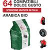 Italian Coffee 64 Capsule caffè Arabica Biologico compatibili Nescafé Dolce Gusto