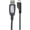 SAMSUNG CAVO ORIGINALE ECC1DU0BBK 0,75M MICROUSB NERO PER S2 I9100 S3 I9300