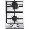 Lar.El Piano cottura DOMINO LAREL 828X 2 fuochi gas GPL metano INOX GRIGLIE PIATTINA