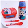 Disney Set Contenitore Portapranzo Box Portamerenda + Borraccia Alluminio con Cannuccia