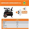 GrecoShop Compressore a secco con tecnologia silenziata EcoSilent Vinco 6 - 24 - 50 litri