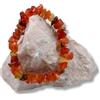 Senza marchio Bracciale grezzo corniola rossa schiacciata fatto a mano elastico regolabile ...