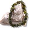 Senza marchio Bracciale grezzo peridoto schiacciato fatto a mano elastico regolabile bracci...