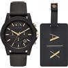 Armani Exchange Orologio Uomo ARMANI EXCHANGE OUTERBANKS AX7105 Chrono Silicone Nero BOX