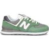 NEW BALANCE 574 Sneaker uomo verde e bianca in suede