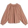 INDI&COLD camicia donna fantasia ecru/bordeaux MC155P 100% cotone biologico