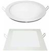 FARETTO LED PANNELLO SLIM 3W 6W 12W 18W INCASSO A MOLLA ROTONDO QUADRATO GESSO