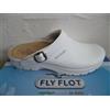 Fly Flot Zoccoli Sabot Sandali Pantofola Pantofole Scarpe Pelle Bianco Nuovo