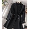 Giacca Trench Spolverino Donna Slim Lungo Leggero Nero Versatile 22110