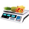 AMC Bilancia Elettronica Digitale da Banco Portata 40kg 7 Memorie Prezzi Schermo LCD