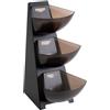 APS 11413 Multirack, mensola da cucina, struttura in acciaio inox 18/0, versata in plastica, distributore di porzioni, volume per versare 1 litro, 3 livelli