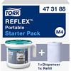 Tork Reflex 473188 - Distributore di srotolamento interno a foglio singolo portatile, M4, Starter Pack, 1 confezione