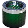APS Posacenere in metallo cromato, vetro smerigliato, con chiusura a baionetta, diametro 9,5 cm, altezza 8 cm, colore verde scuro