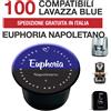 Italian Coffee 100 Capsule caffè Euphoria Napoletano Italian Coffee compatibili Lavazza Blue