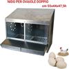 MADE IN ITALY Nido due posti galline ovaiole zincato, raccoglitore Interno cm55x44xH47,5