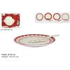 DUE ESSE CHRISTMAS srl 1 Pezzo Piatto da Tavola Panettone con Paletta in Ceramica 27 cm 3 Decori
