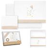 Interbaby - Set di lenzuola per minicla 50 x 80 cm, per bebè - lenzuola invernali in flanella, modello elefante globo cuore, con lenzuolo sotto + lenzuolo sopra + federa cuscino