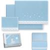 Interbaby Set Lenzuola Culla Neonato 50x80 cm Stella Luna Blu | Set lenzuola culla 50x80: lenzuolo con angoli, lenzuolo sopra e federa cuscino, pile coral caldo, inverno, regalo nascita