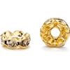 LA BOUTIQUE DE KARINE 20 Perline Rondelle Intercalare Bordi Ondulati Dorato Oro + Strass 6 MM