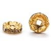 LA BOUTIQUE DE KARINE 20 Perline Rondelle Intercalare Bordi Ondulati Dorato Oro + Strass 10 MM