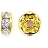 LA BOUTIQUE DE KARINE 20 Perle Intercalari Strass Trasparenti Metallo Dorato ORO 8 Mm - Grado A