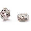 LA BOUTIQUE DE KARINE 20 Perline Rondelle Intercalare Bordi Ondulati Argento + Strass 8 MM