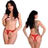 Daring Intimates Mutanda donna in pizzo con fiocco sexy slip perizoma intimo aperto ragazza hot