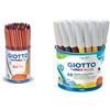 Giotto 519600 - Naturale & Turbo Maxi - Barattolo da 48 Pennarelli a Punta Larga, 5mm, Colori Assortiti