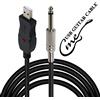 Loopelectronic Cavo di registrazione USB per collegare chitarra o basso al PC, con adattatore, convertitore, interfaccia di collegamento, da USB a jack di 6,5 mm - 3 m