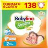 Babylino Sensitive Cotton Soft, Pannolini Neonato Taglia 2, Mini (3-6Kg), 138 Unità