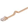 Goobay 95883 CAT 6 Cavo Piatto Patch, Rete U/UTP, Marrone Chiaro, 15 m Lunghezza del Cavo