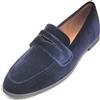 Francesco Milano F. Milano A05-09V mocassino tessuto velluto blu navy tacco T 1,5cm
