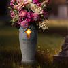 Vaso per fiori in resina per tomba del cimitero Decorazione per lapide