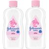 Johnson's Baby Olio per la Pelle Delicata 2 x 300 ml, Olio neonato per una pelle idratata fino a 10 volte di più*, Johnson's Baby Oil idrata e protegge dalla secchezza, Dermatologicamente testato